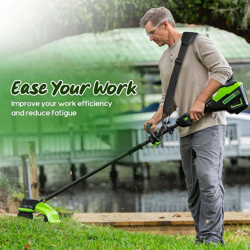 CONLI Padded String Trimmer Strap with Non-Slip Shaft Clamp, Shoulder Strap for Weed Trimmer and Weed Eater Shoulder Strap Compatible with Leaf Blowers - Image 2